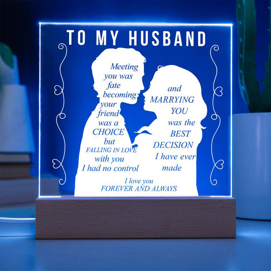 To My Husband | Printed Square Acrylic Plaque