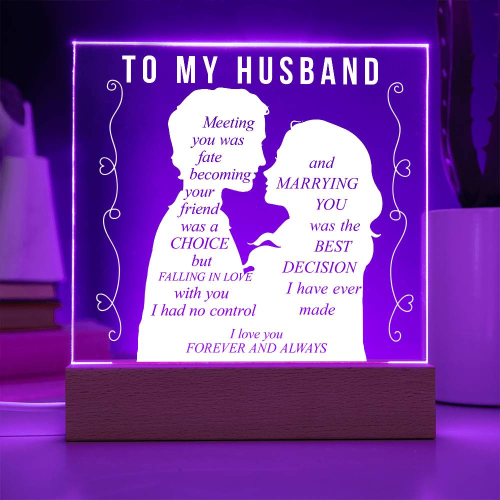 To My Husband | Printed Square Acrylic Plaque