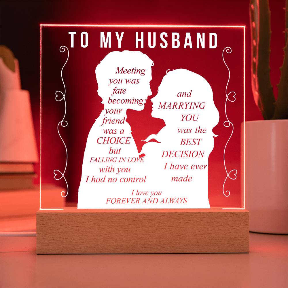 To My Husband | Printed Square Acrylic Plaque