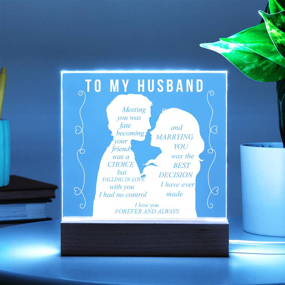 To My Husband | Printed Square Acrylic Plaque