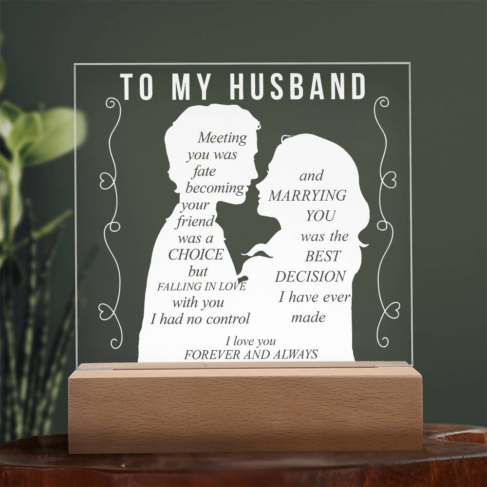 To My Husband | Printed Square Acrylic Plaque