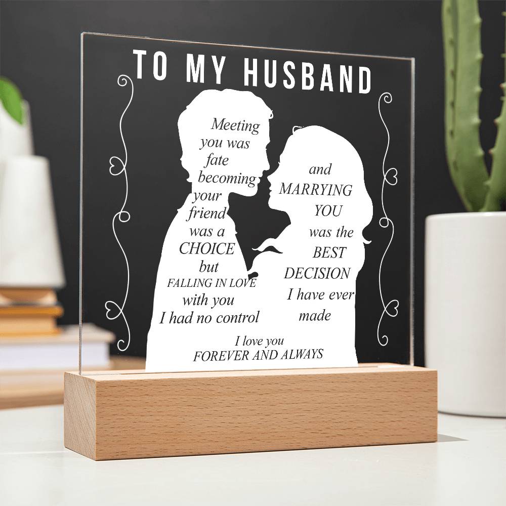 To My Husband | Printed Square Acrylic Plaque