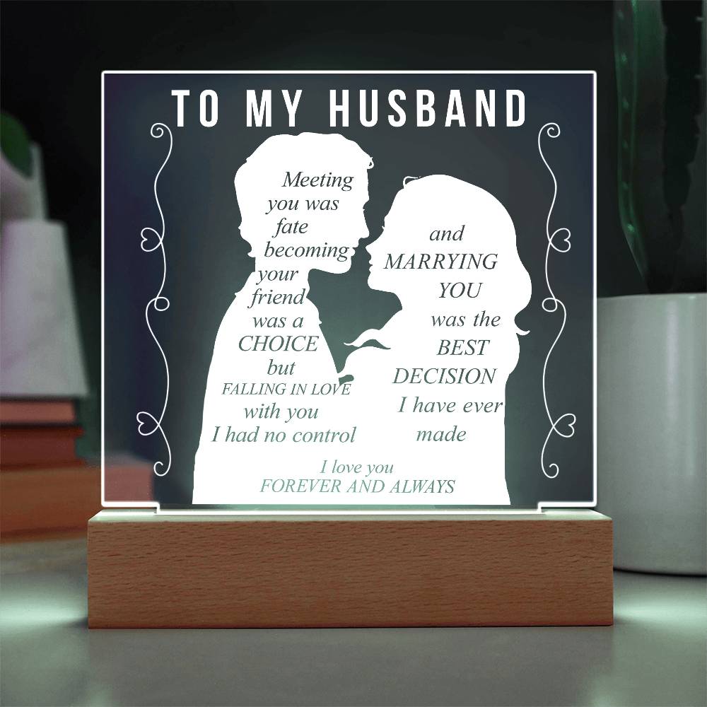 To My Husband | Printed Square Acrylic Plaque